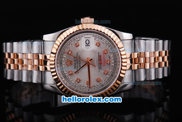 Rolex Datejust Automatic 2008 Grey Dial with Diamond Marking - Click Image to Close